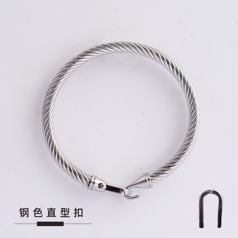 Wholesale Horseshoe Buckle Titanium Steel Cable Twisted Wire Bracelet